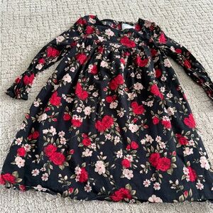 Old Navy Black and Red Floral Kids Dress